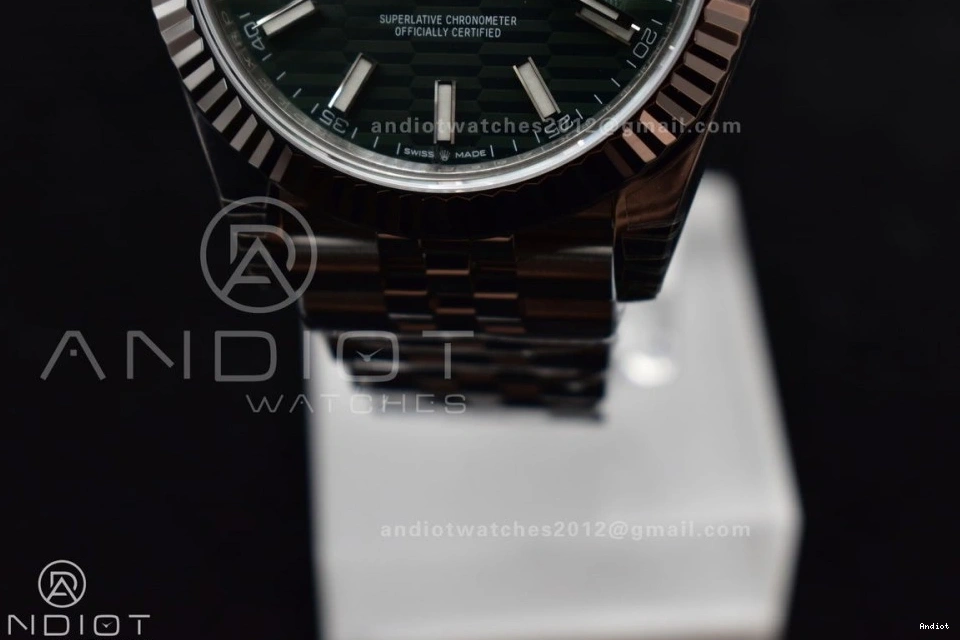 Best 1:1 Dial Bracelet Fluted on DateJust Steel VS3235 Jubilee 41 Edition 904L VSF 126334 Green Textured Bezel 0412